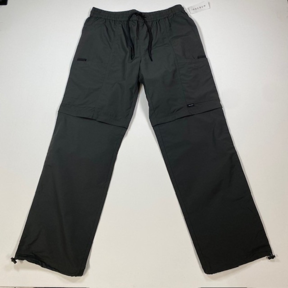 PacSun‎ Convertible Cargo Pants Black Baggy Drawstring Hiking Mens Size S